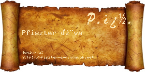 Pfiszter Éva névjegykártya