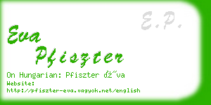 eva pfiszter business card